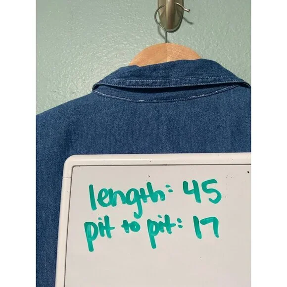 Vintage Stonybrook Women's Blue‎ Denim Floral Button Dress with Tie Size Small - Picture 10 of 10